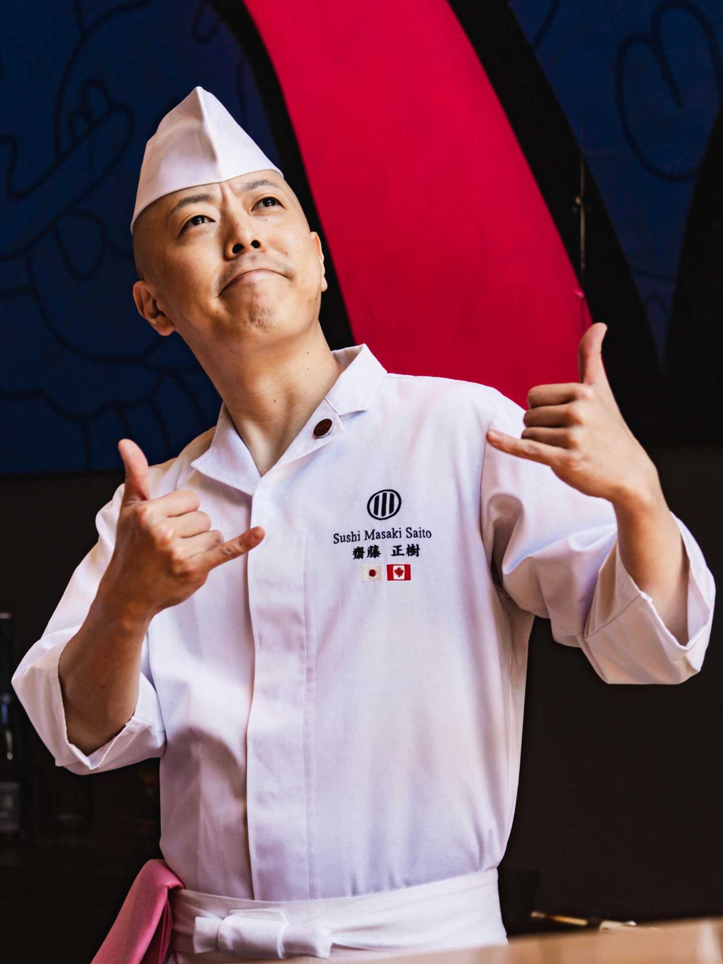 Masaki Saito in his chef's uniform