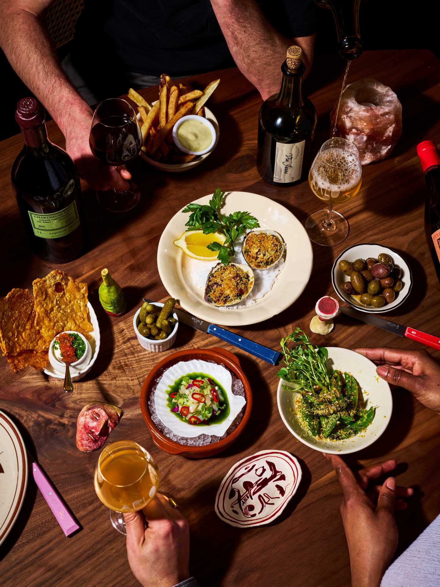 A spread of dishes at Arlo Wine & Restaurant
