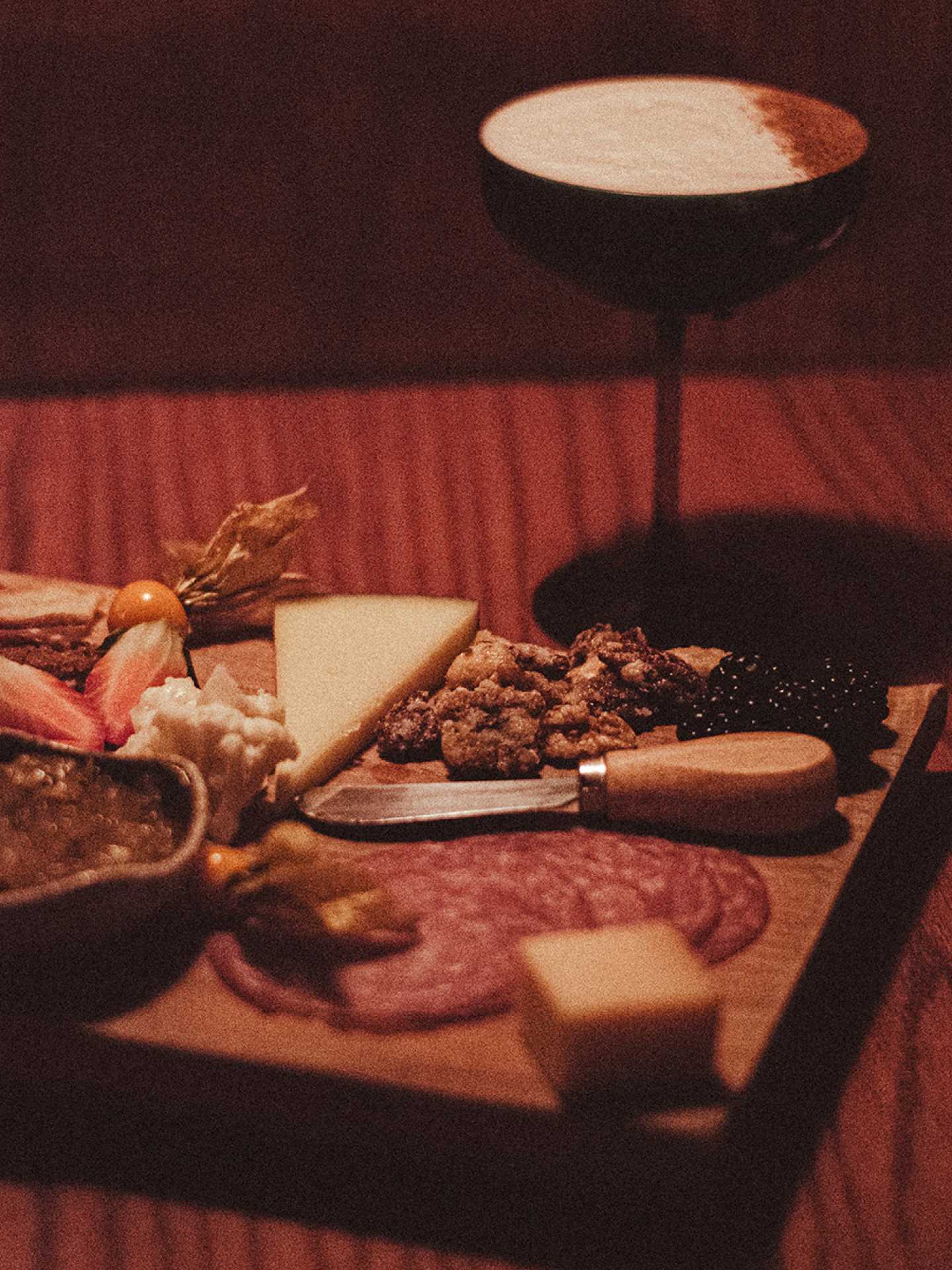 Toronto speakeasies | A cheese board at Goodnight Cocktail Club