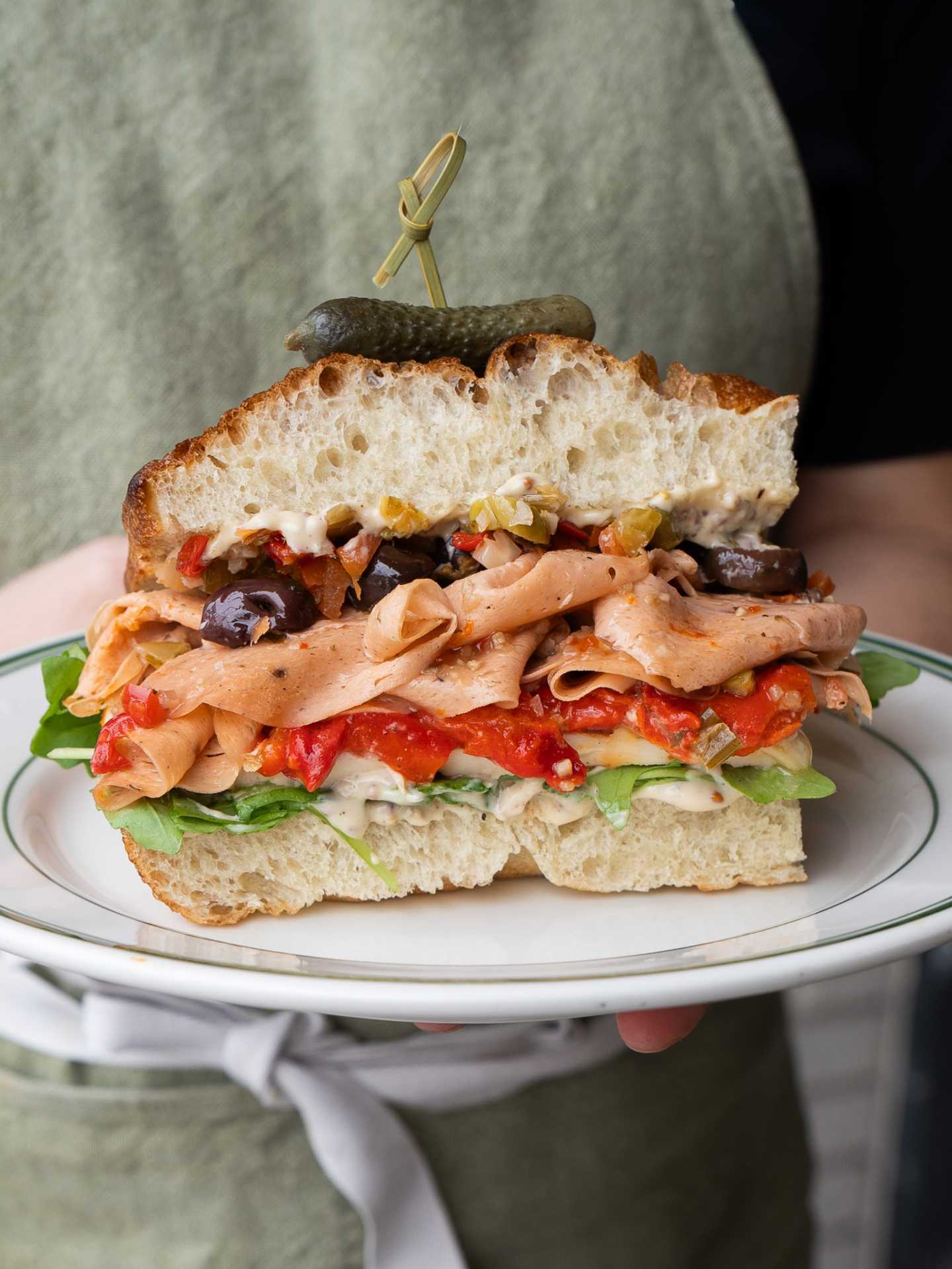 Stefano's Diner | Stefano's stacked focaccia sandwich