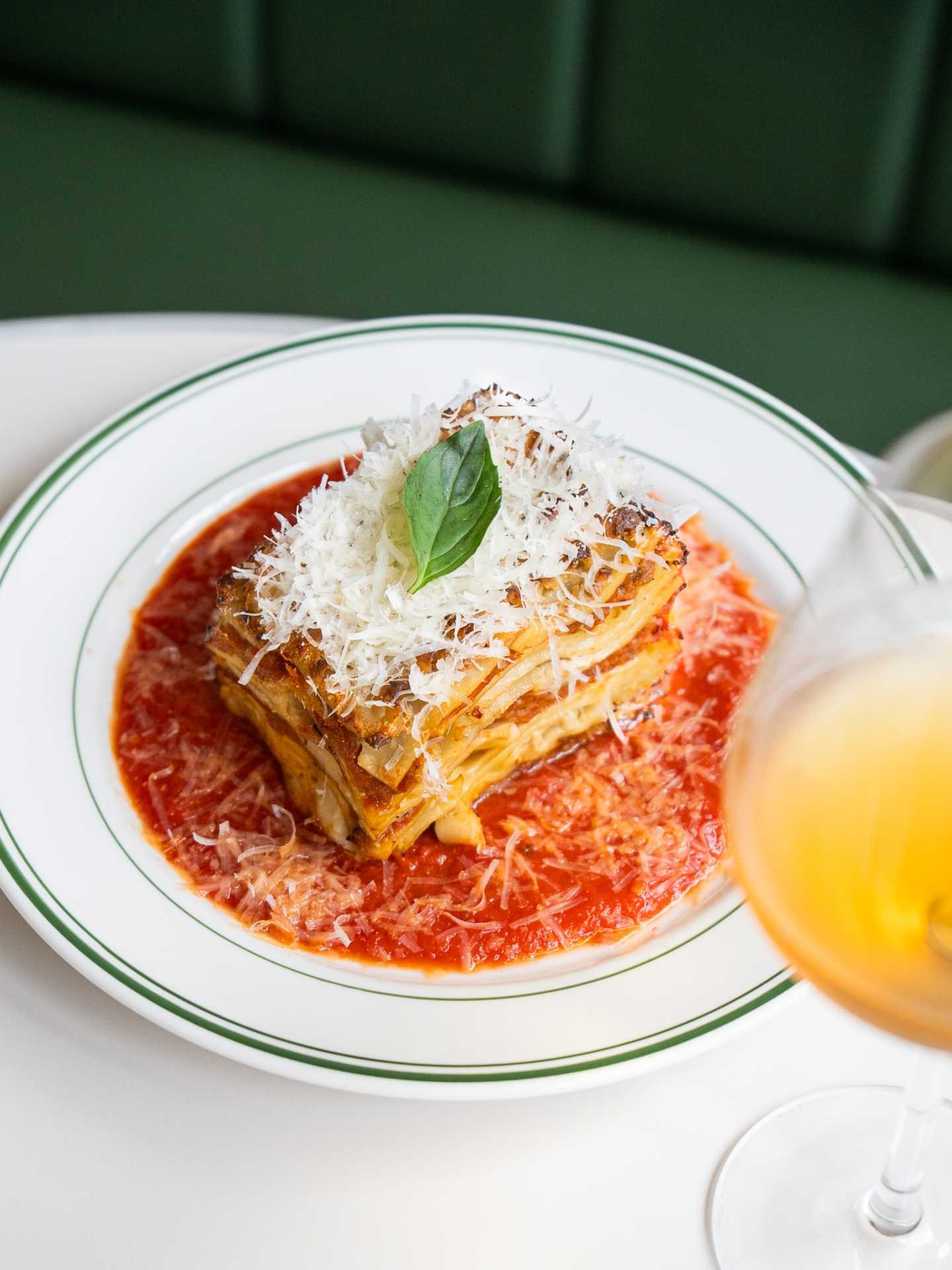 The lasagna at Stefano's Diner