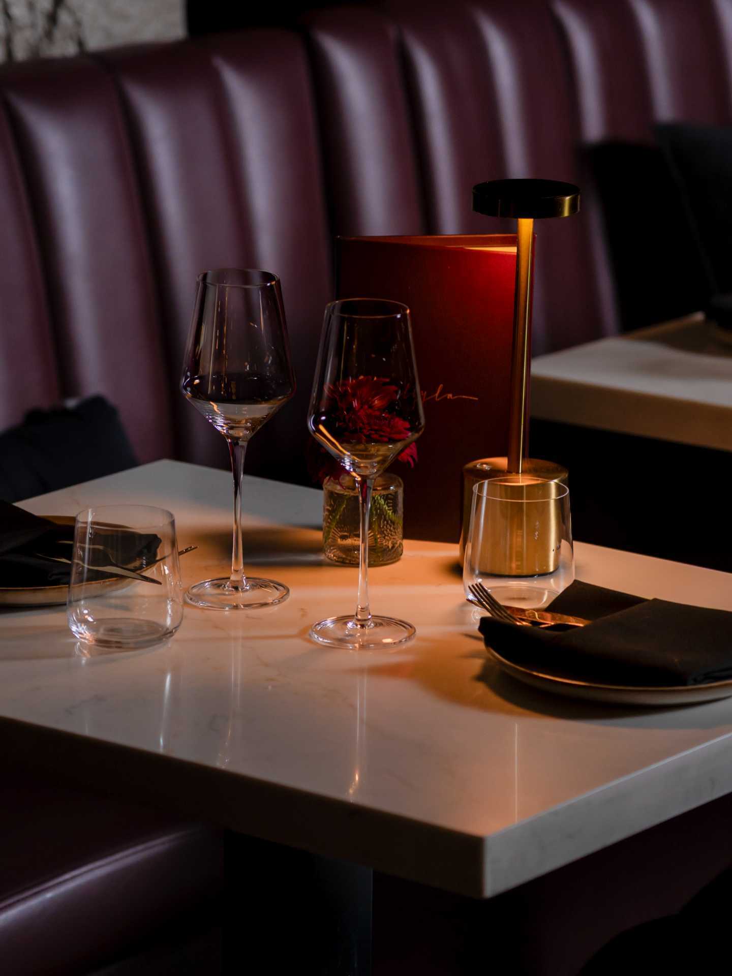 A table setting at Lyla Toronto