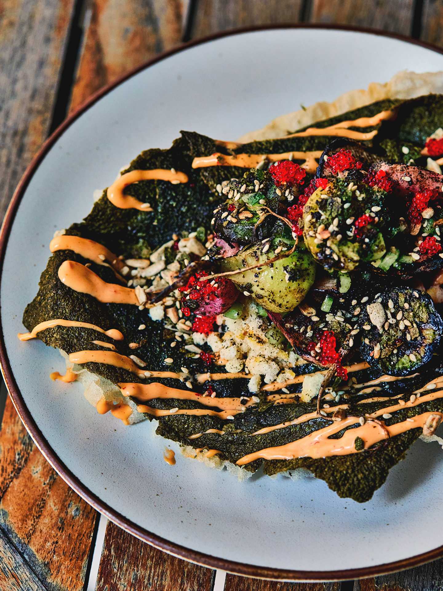 Best restaurants in Toronto | Radishes puts local veggies on top of nori for a sushi mash up at Ricky + Olivia