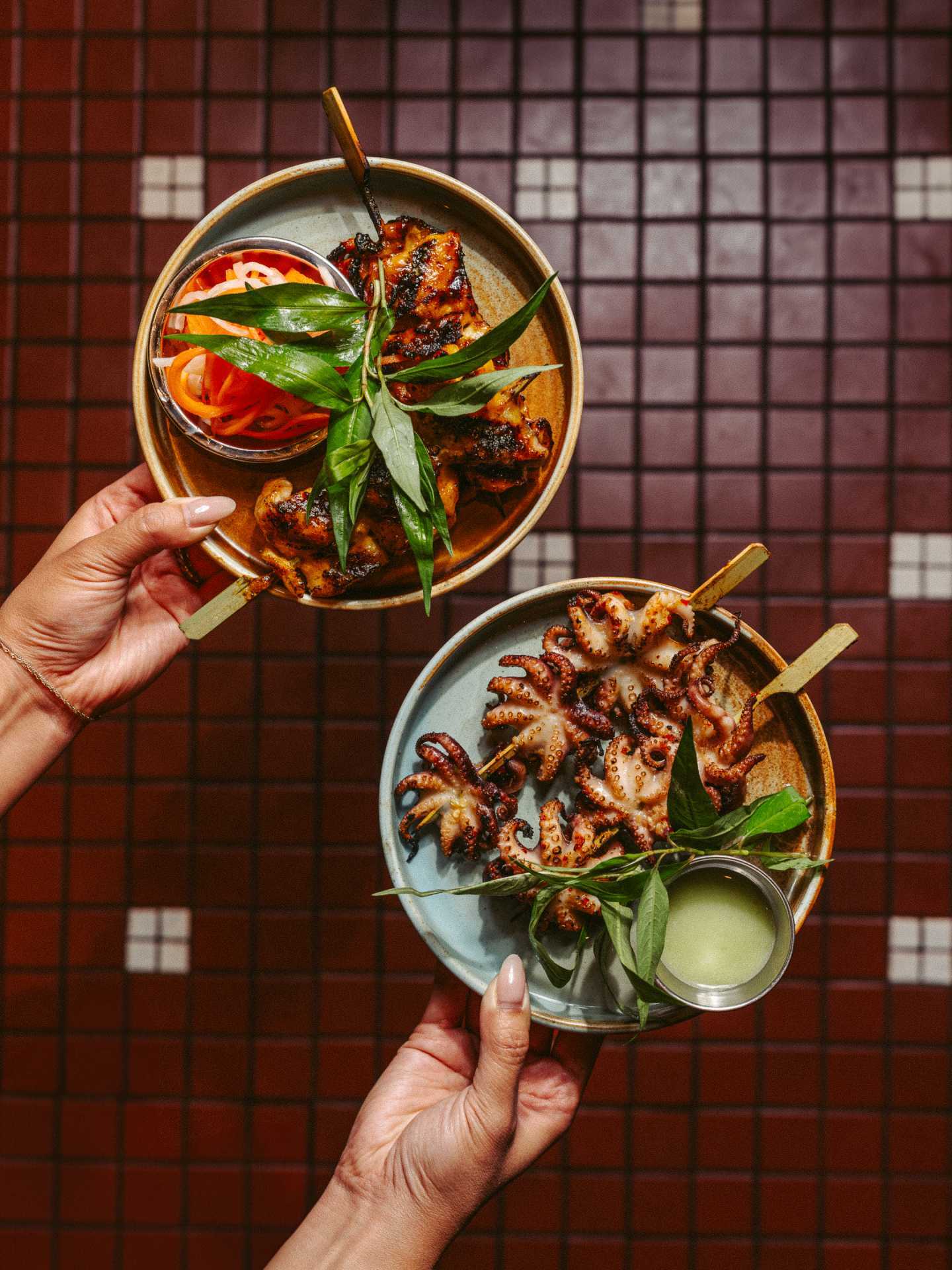 Best restaurants in Toronto | THỊT BA CHỈ NƯỚNG - PORK SKEWERS, BẠCH TUỘC NƯỚNG SATẾ SẢ ỚT - OCTOPUS SKEWERS at The Lunch Lady