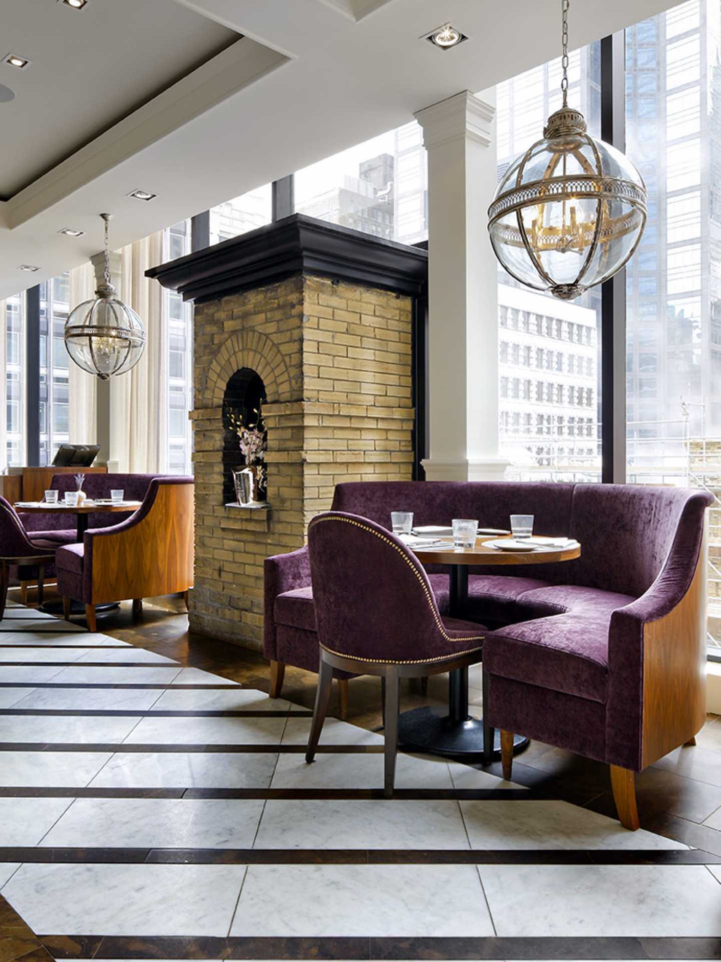 Best restaurants in Toronto | Purple seating at The Chase