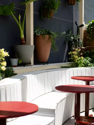 Toronto bottle shops and alcohol stores | The new bench patio at Grape Witches on Dundas West