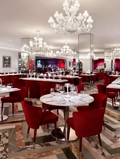 Italian restaurants Toronto | The red and white interior of Sofia Italian Restaurant Toronto