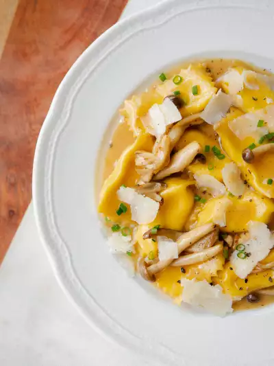 Italian restaurants Toronto | White truffle agnolotti at GIA Italian restaurant in Toronto