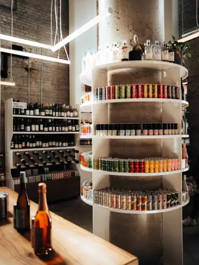 Non-alcoholic drinks | Shelves full of non-alcoholic bottles at Sobr Market in Toronto