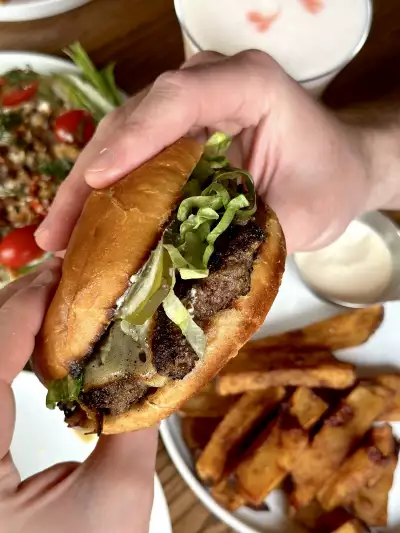 The burger at Wolfie Toronto