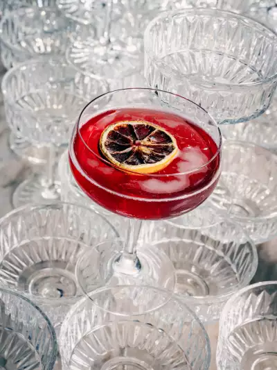 The best bars in Toronto | A ruby-red cocktail at Coffee Oysters Champagne