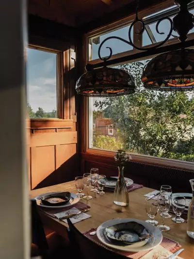 A farm restaurant table