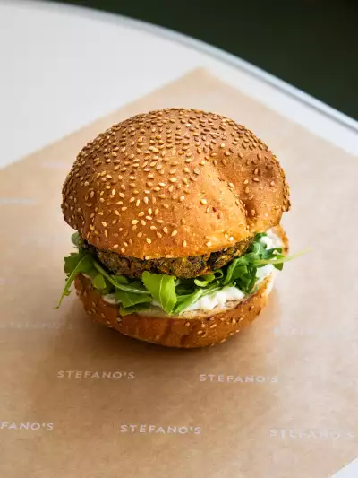Best new restaurants Toronto | A vegetable burger at Stefano's Diner in Toronto