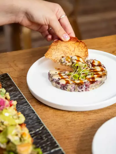 The mushroom tartare at Sushi Momo