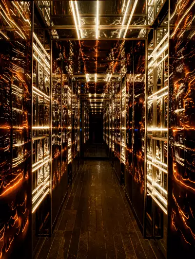 Best new restaurants Toronto | A mirrored hallway at Slice of Life Toronto