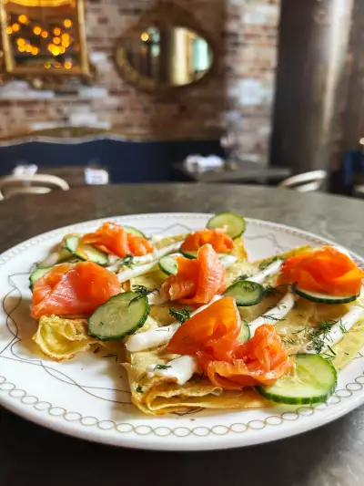 Smoked salmon cr&ecirc;pe at Cluny Bistro & Boulangerie