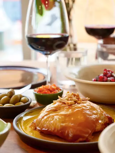 Assorted dishes at Louf Palestinian restaurant
