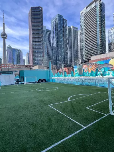Where to watch the FIFA World Cup in Toronto | A soccer pitch inside Rendezviews in Toronto
