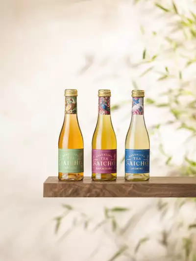 Summer drinks | A lineup of mini bottles of Saicho Sparkling Tea