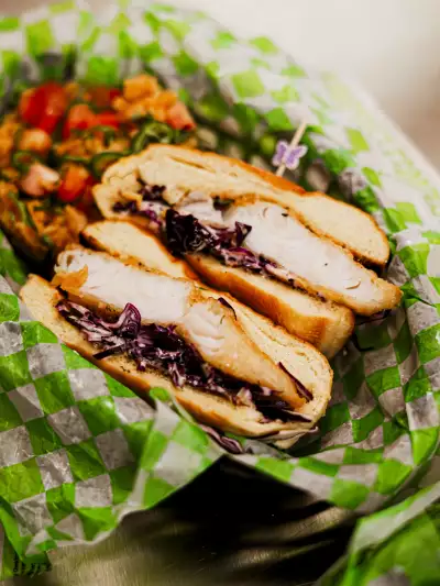 Crispy Catfish Sando at The Dirty Laundry