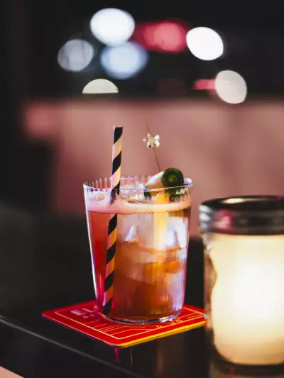 Sloe Gin Fizz at The Dirty Laundry