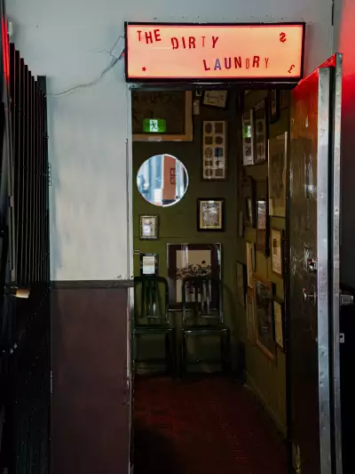 The entrance to The Dirty Laundry