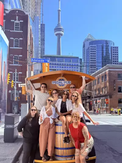 The foodism team on a Pedal Pub in Toronto