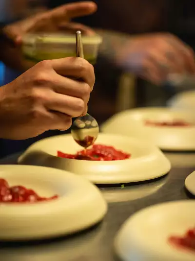Dishes being prepared at Down Home