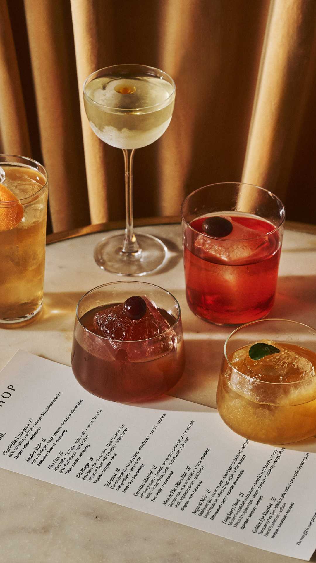 Toronto speakeasies | Assorted cocktails at Gift Shop