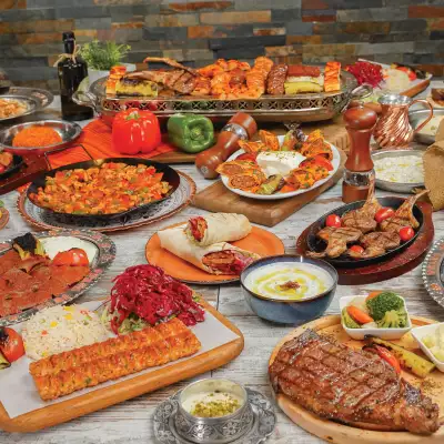 A spread of delicious meats and Turkish sides