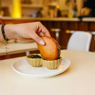 Simpl Things | Dunking the Sesame Shrimp Toast bao from Fat Bao at Simpl Things in Parkdale
