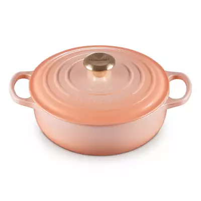 Le Creuset Shallow Round Dutch Oven in P&ecirc;che
