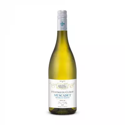 A bottle of Heritage du Cleray Muscadet Sevre et Maine