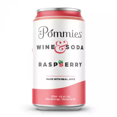 A can of Pommies wine soda