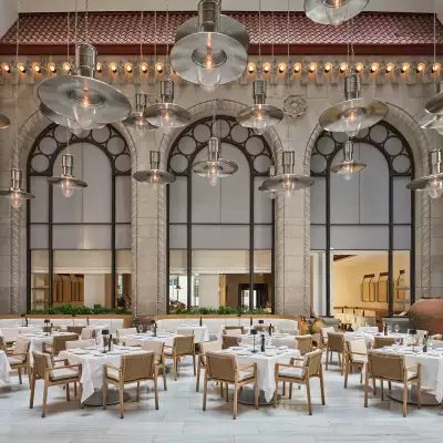 Inside milos estiatorio in Toronto