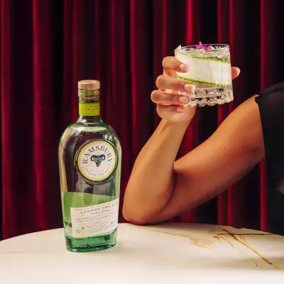 A bottle of Ramsbury with a cocktail