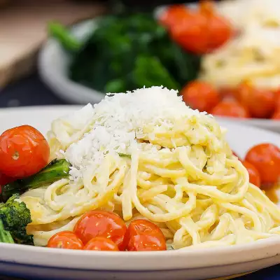 Creamy Lemon Pasta with Buttery Steak