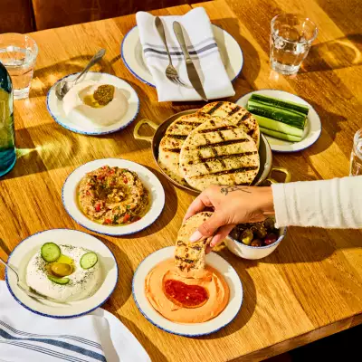 House Dips and Pita at Mamakas Taverna