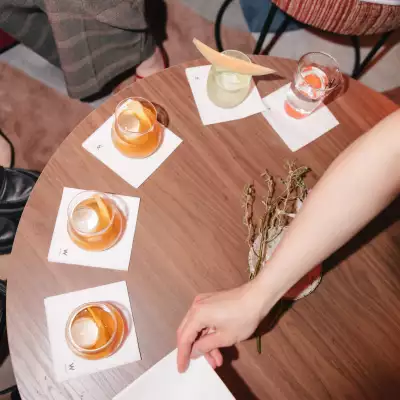 A spread of cocktails at Toki Listening Lounge