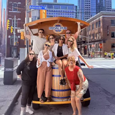 The foodism team on Pedal Pub Toronto