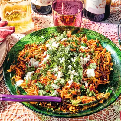 low-waste recipes | Christine Flynn's herby feta orzo