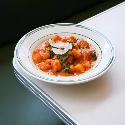 Potato gnocchi in rose sauce is on the summer prixe fixe menu at Stefano's Diner