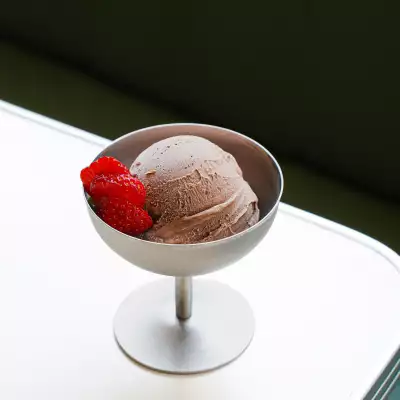 House chocolate gelato is on the summer prixe fixe menu at Stefano's Diner