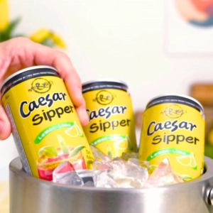 Three cans of Matt & Steve's Caesar Sippers in a bucket of ice Three cans of Matt & Steve's Caesar Sippers in a bucket of ice