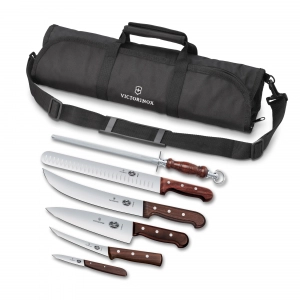 A seven-piece set of knives and a knife sharpener from Victorinox A seven-piece set of knives and a knife sharpener from Victorinox
