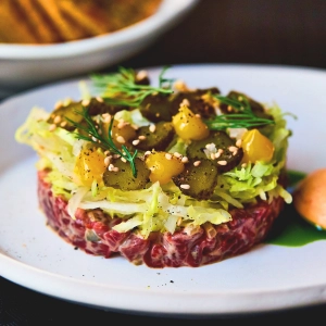The steak tartare at Ricky + Olivia
