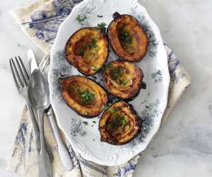 Spiced acorn squash recipe from The Jewish Food Hero Cookbook