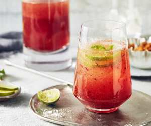 Frozen sparkling vanilla cherry bourbon cocktail recipe