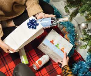 Georgian Bay Spirit Co. | Georgian Bay Vodka and a pack of Smashes under the tree