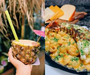 Foodville Afro-Caribbean Food Festival | A pineapple drink and a cheesy dish